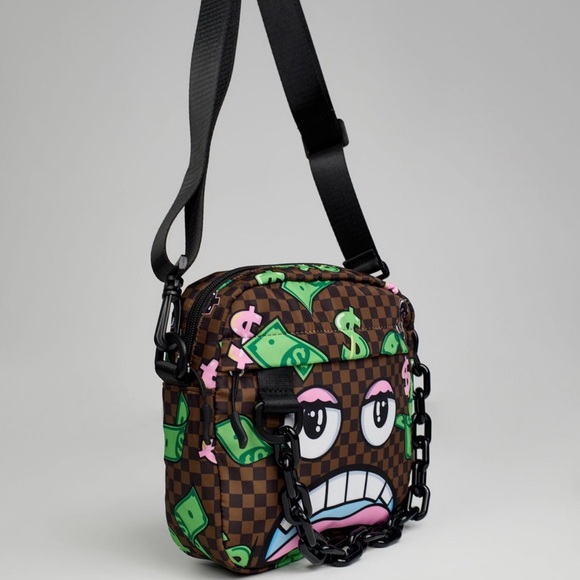 •Mad Money•Chain Detail Animated Graphic Print Crossbody Bag - Picture 3 of 3
